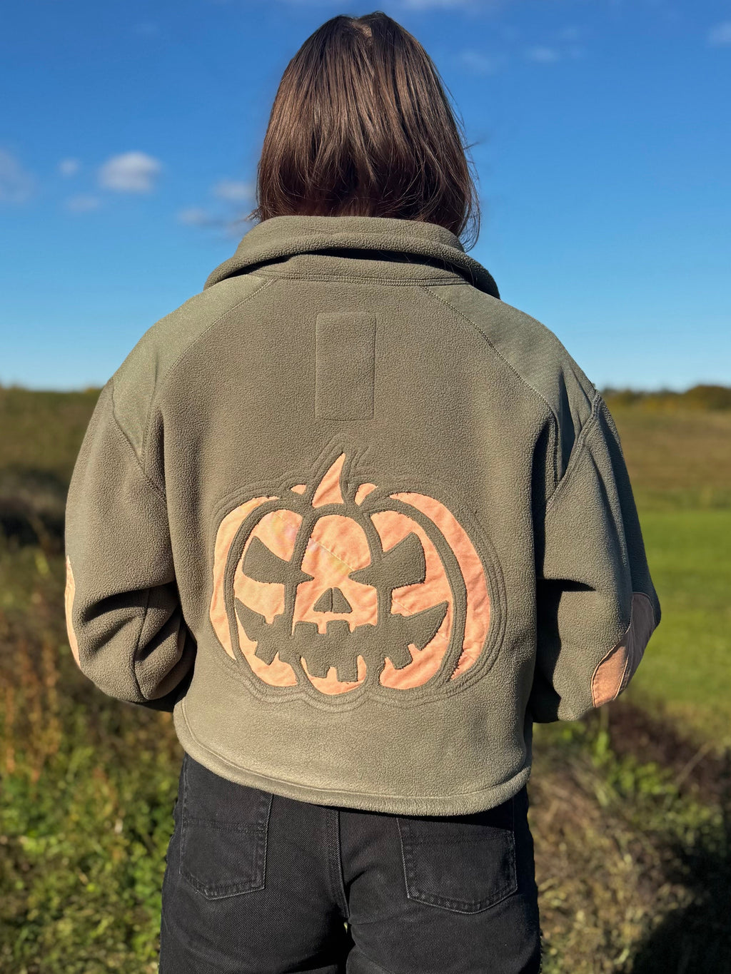 Polaire SPOOKY - kaki et citrouille