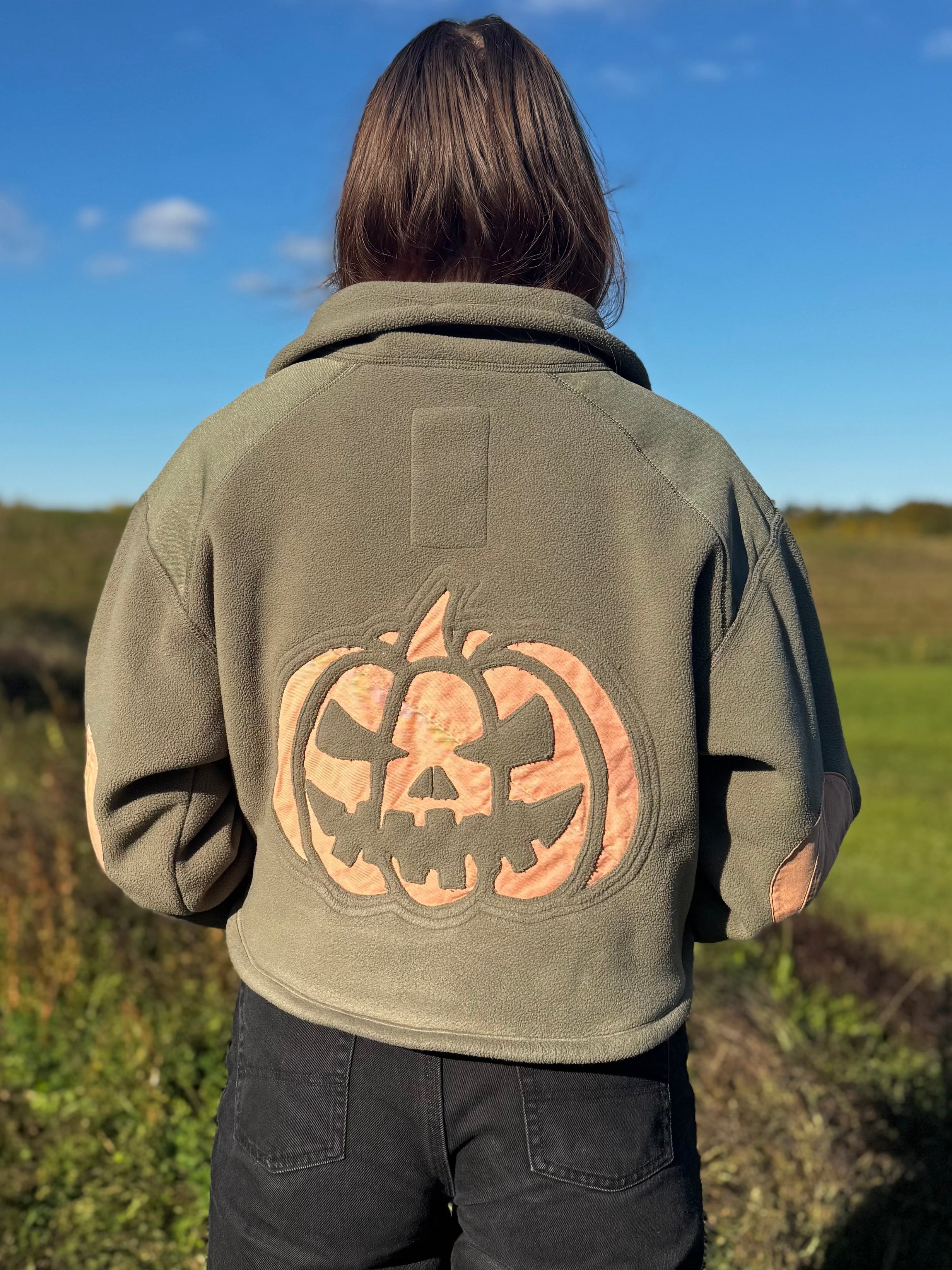 Polaire SPOOKY - kaki et citrouille