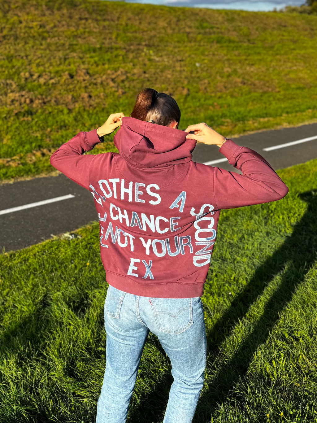 Sweat-shirt SLOGAN - bordeaux