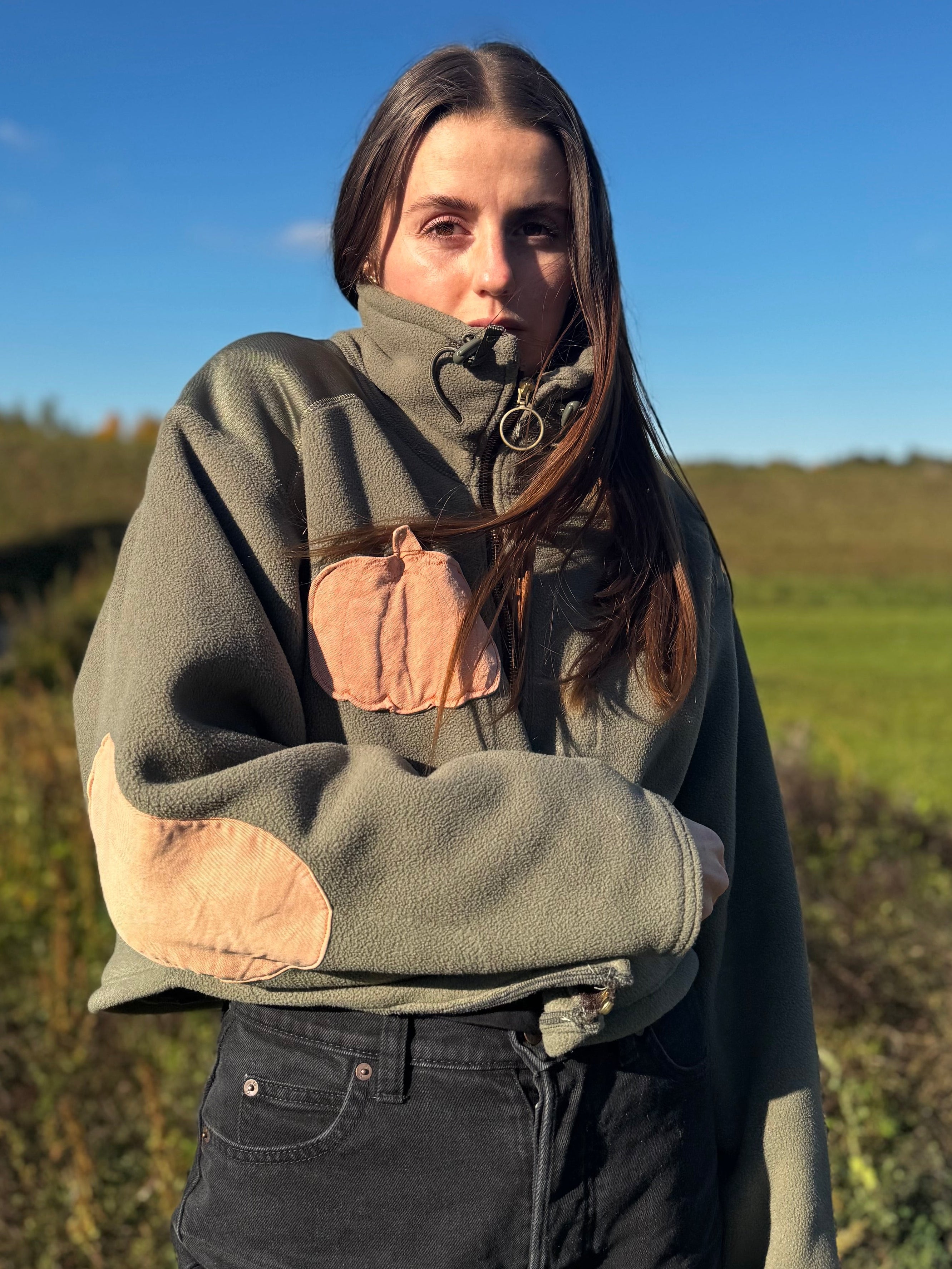 Polaire SPOOKY - kaki et citrouille