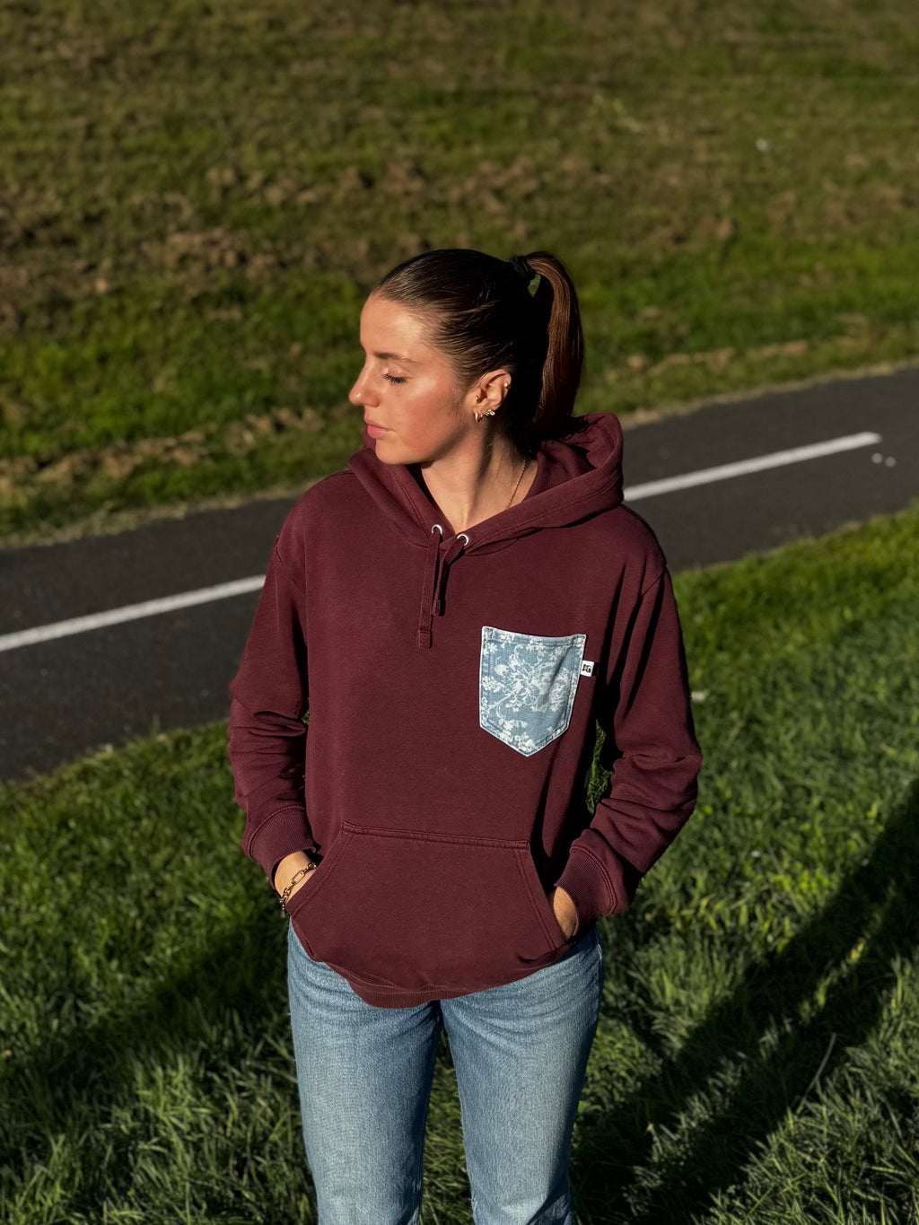 Sweat-shirt SLOGAN - bordeaux