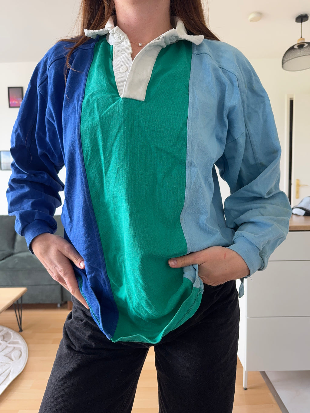 Polo manches longues OLDY - tricolore