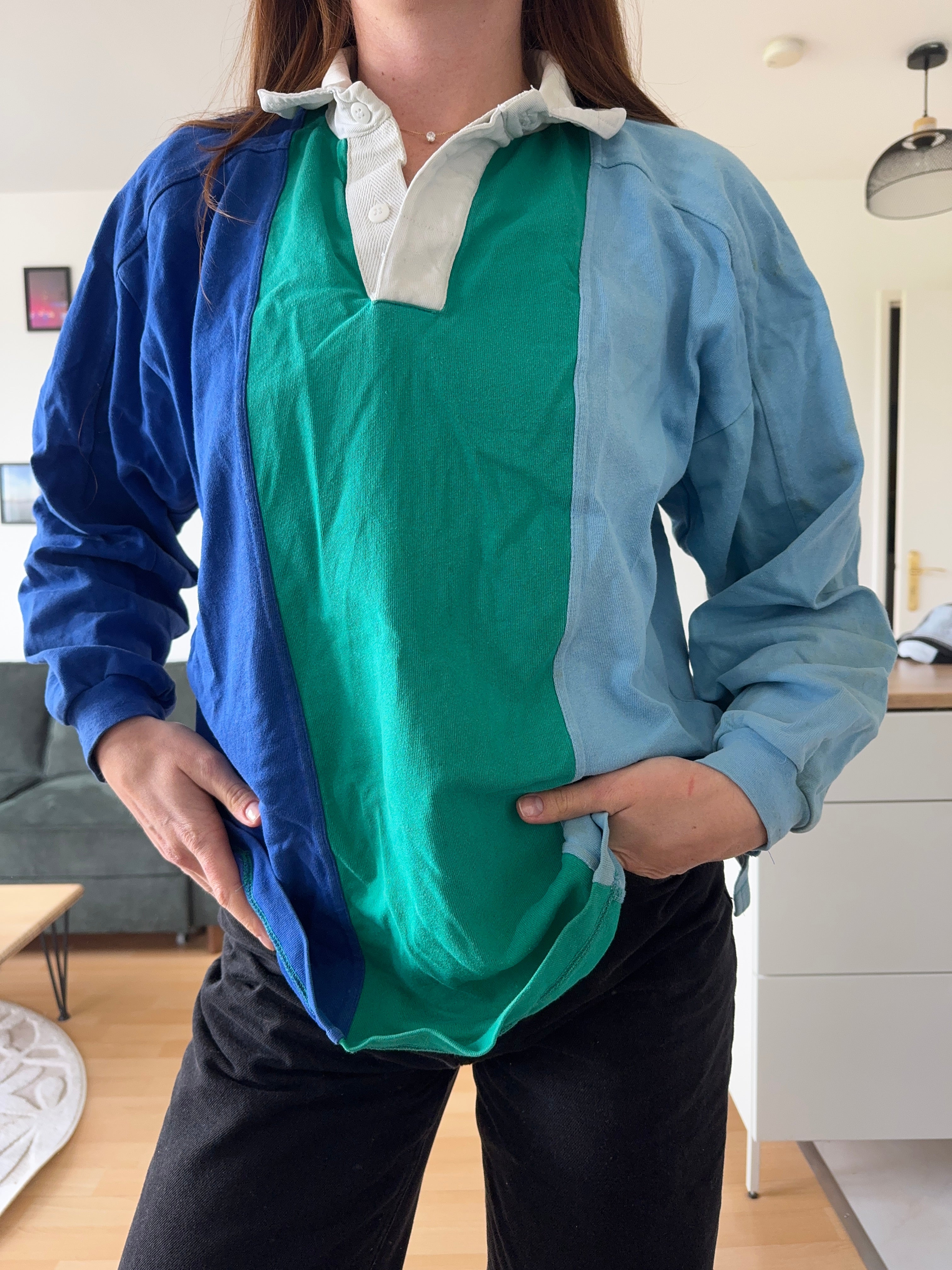 Polo manches longues OLDY - tricolore