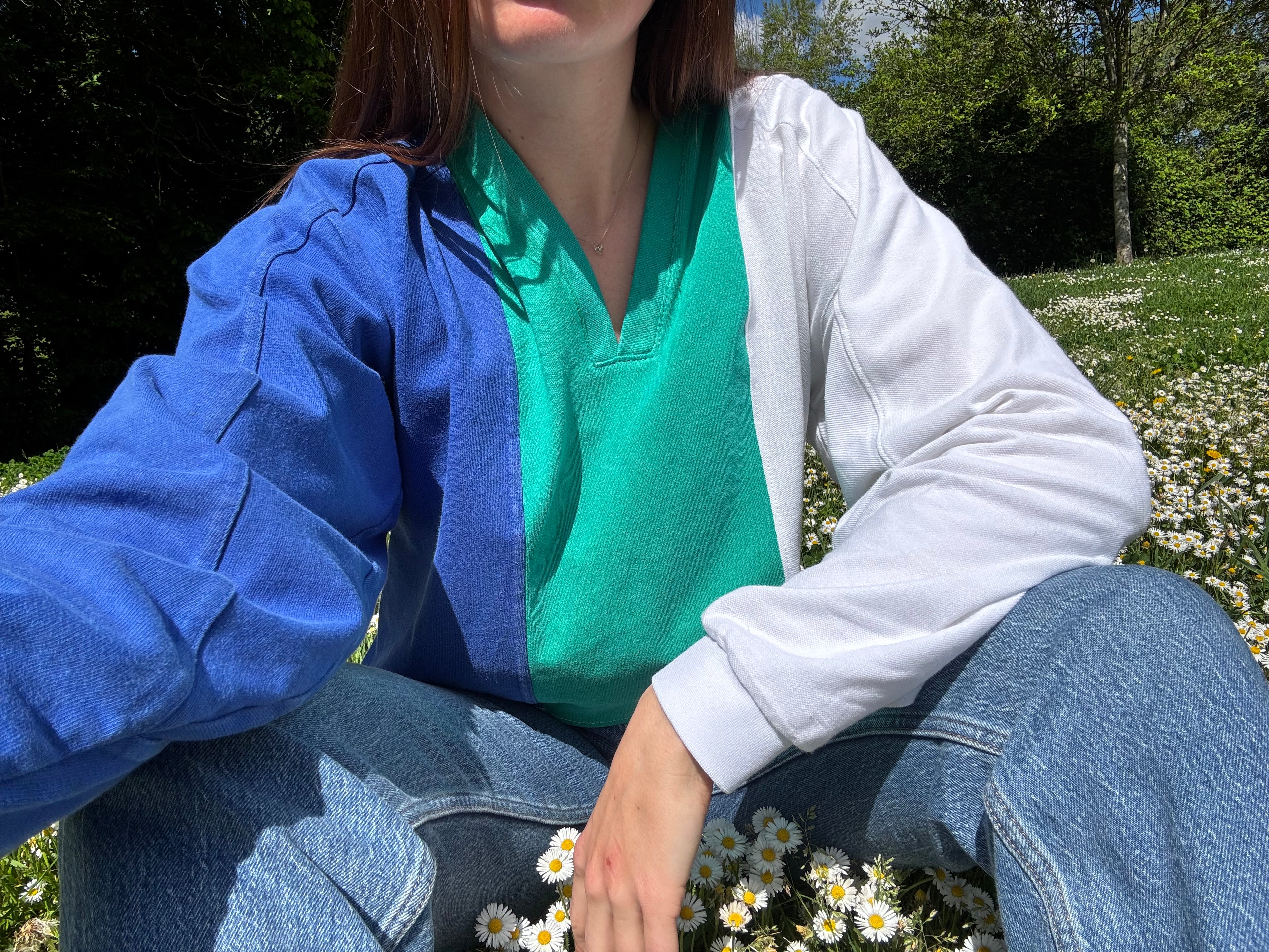 Polo manches longues OLDY - tricolore