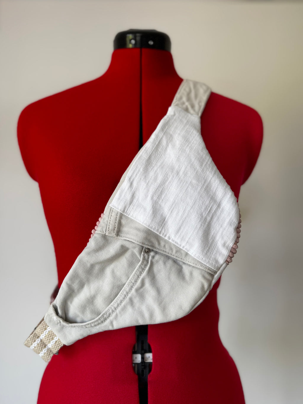 Sacoche banane QUADRY - velours rose