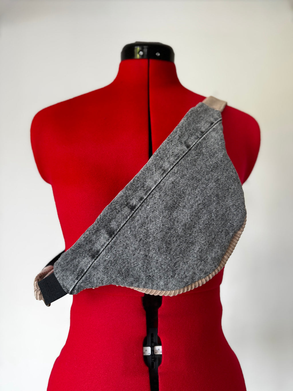 Sacoche banane UNY - velours beige