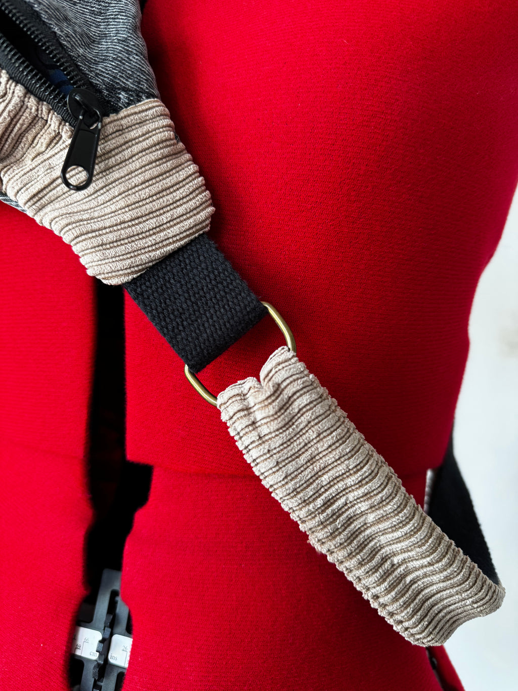 Sacoche banane UNY - velours beige