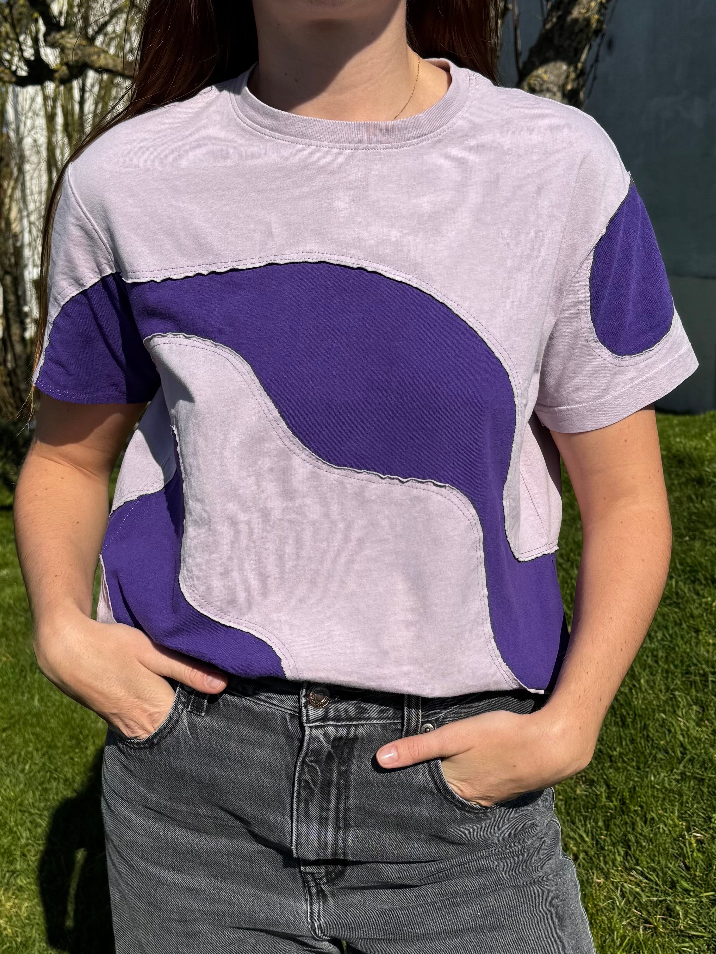 Tee-shirt manches courtes LILA - motifs wavy